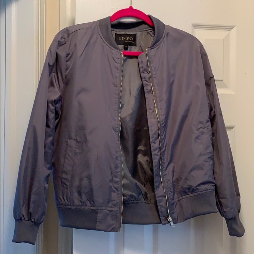 Trendy Gray Bomber Jacket